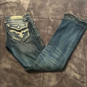 Rock Revival Indigo Denim with White Stitching 28x33.5